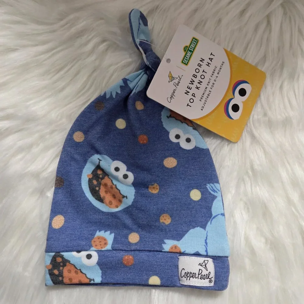 Copper Pearl x Sesame Street Newborn Top Knot Hat